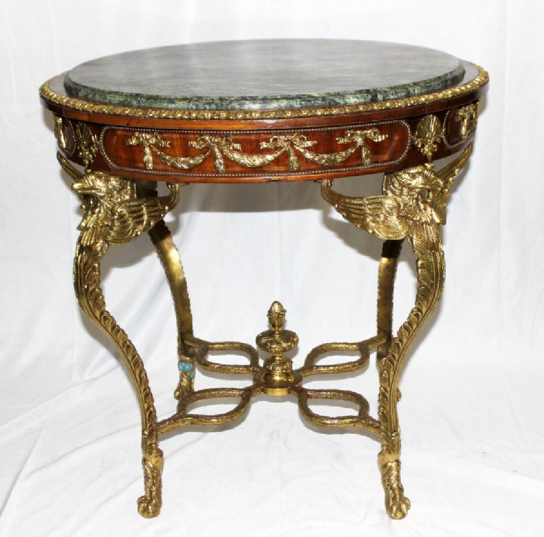 Empire Bronze Mount Marble Top Style End Table (1 of 3)