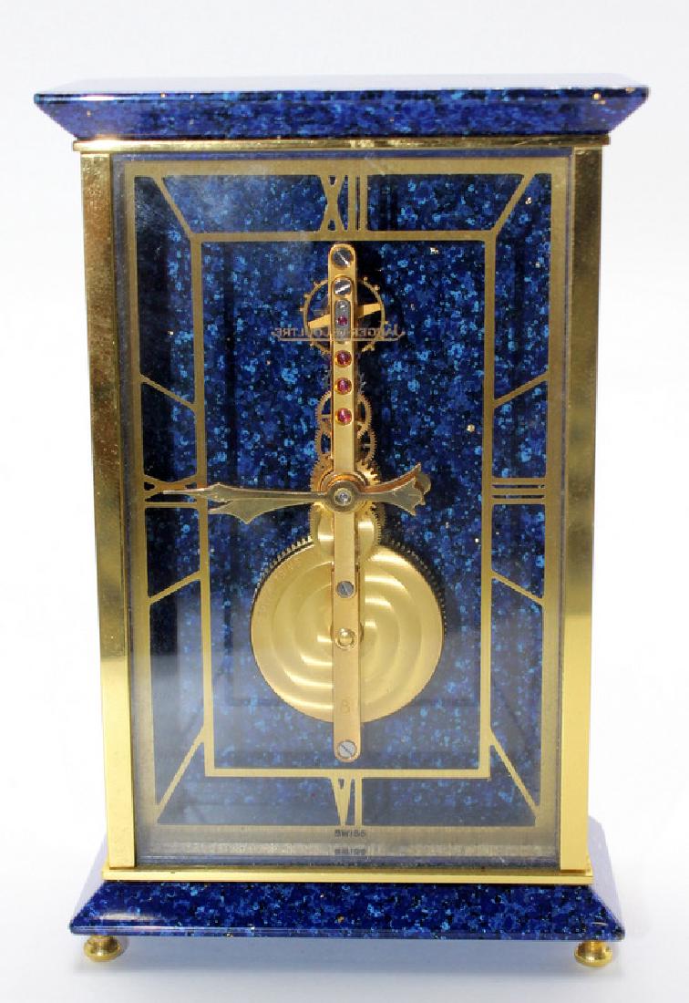 Jaeger LeCoulter Lapis Lazuli & Gold Bronze Desk Clock (1 of 4)