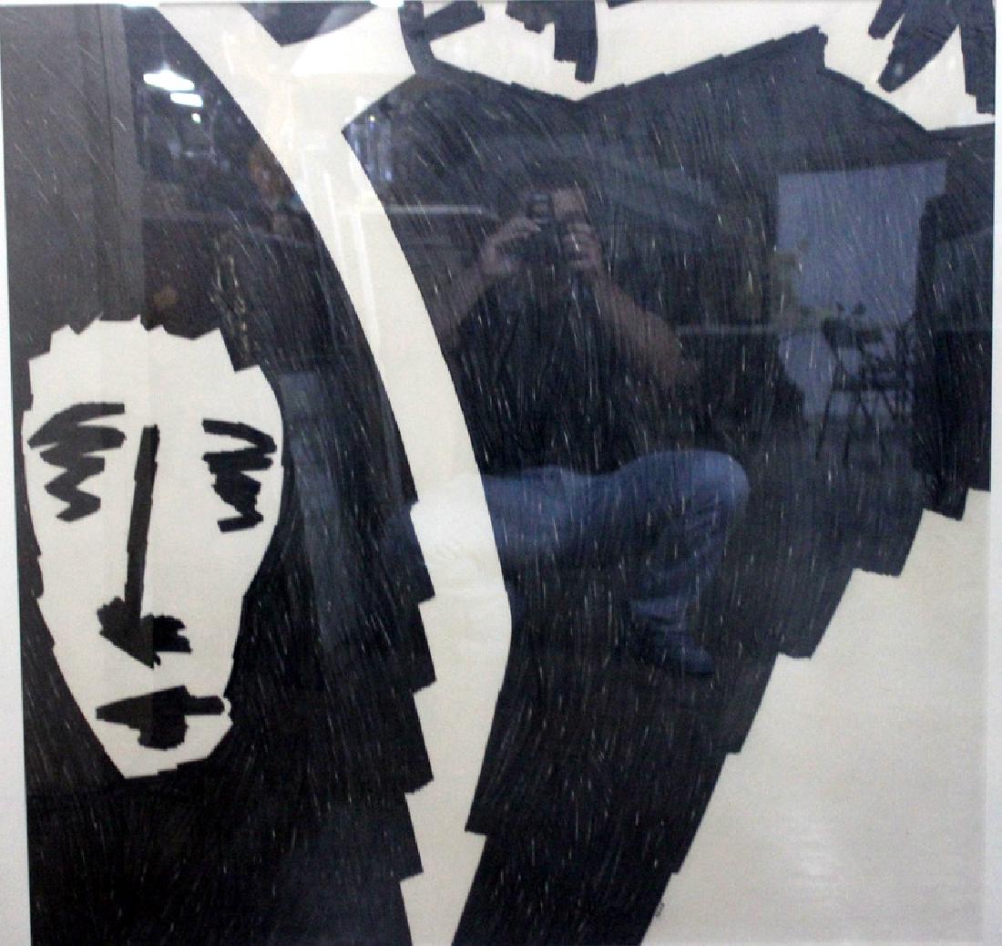 Jack Youngerman (American, b.1926) India Ink on Paper: Jack Youngerman (American, b.1926) India Ink on Paper. 32.5" h x 33.5" w, 40.5" h x 41.25" w with frame & mat.