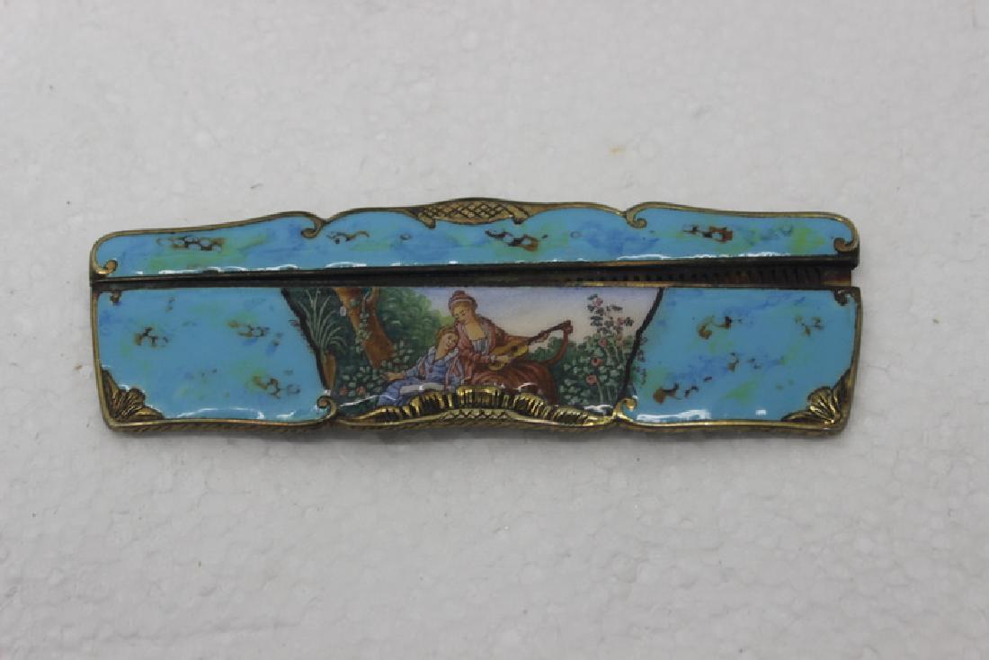 Vintage 800 Silver Enamel Italian Miniature Portrait (1 of 4)