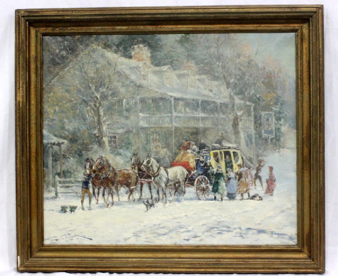 J.C. Clayhorn Oil on Painting on Canvas: J.C. Clayhorn Oil on Painting on Canvas. 29.5" x 24", 3" frame.