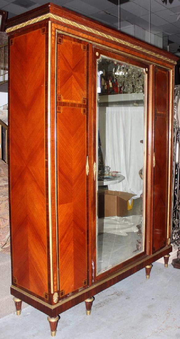 Antique Louis XVI Bronze Mounted Mirrored Back Armoire (1 of 5)