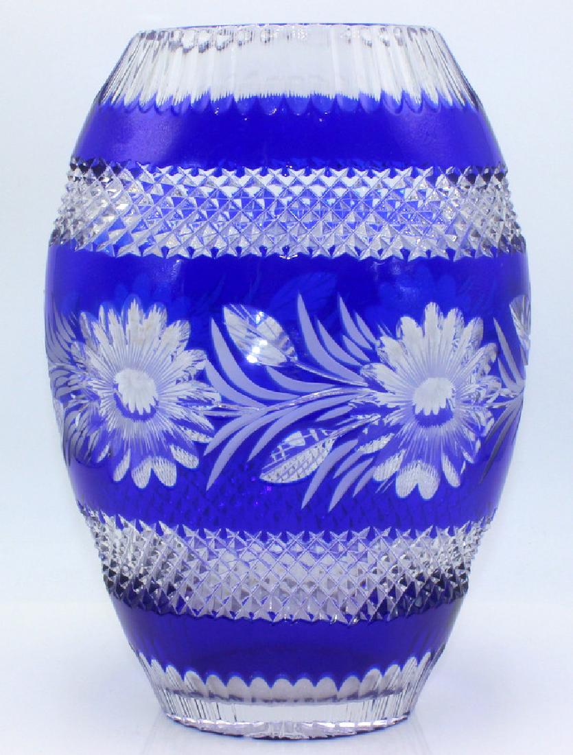 Cobalt American Cut Crystal Vase (1 of 1)