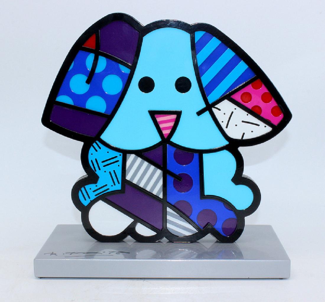Romero Britto "Blue Dog" Handsigned Metal Sculpture (1 of 3)