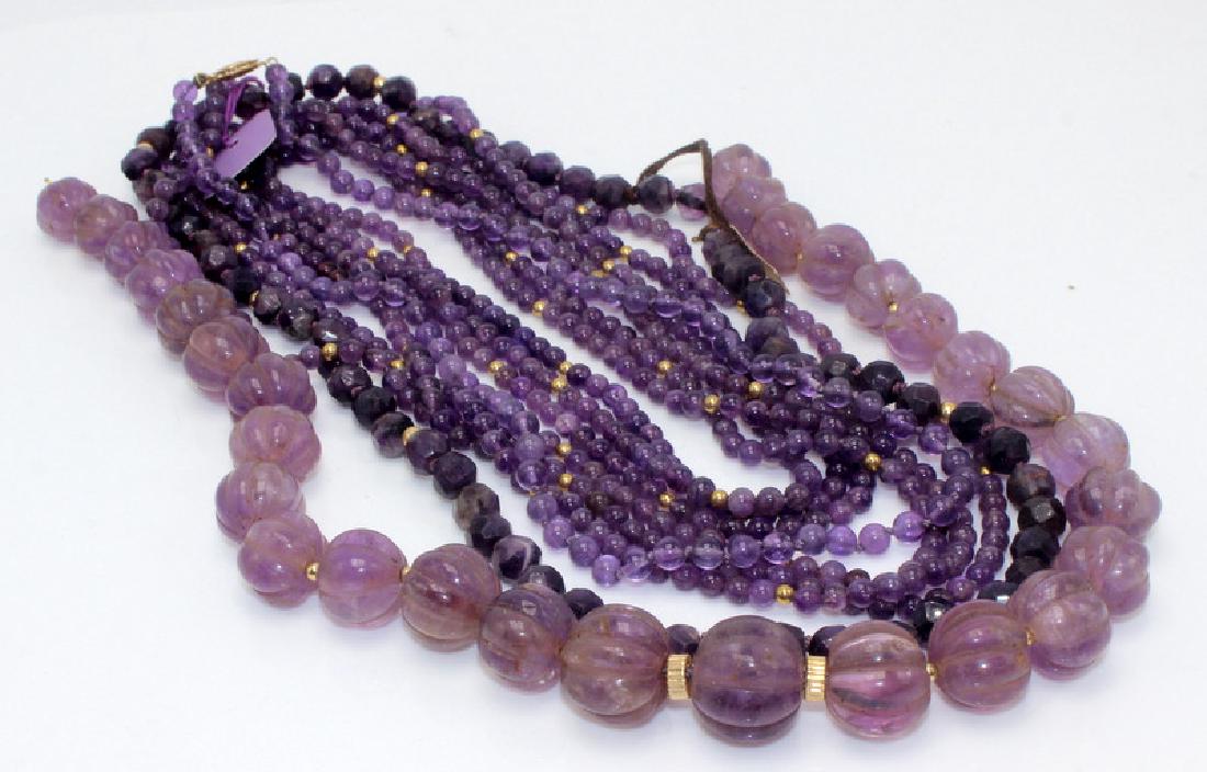 6-Strand 14Kt YG & Amethyst Necklaces (1 of 6)