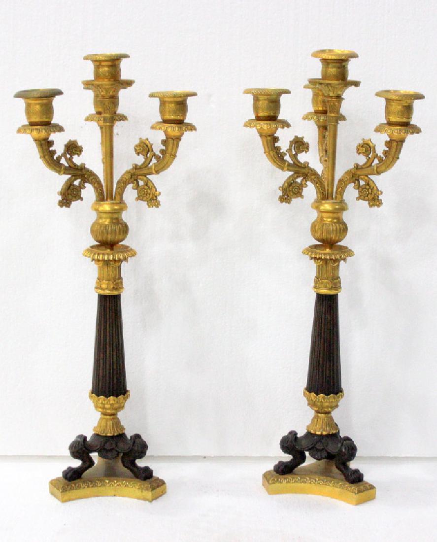 Antique Empire Dore Bronze Footed Candlesticks (1 of 3)