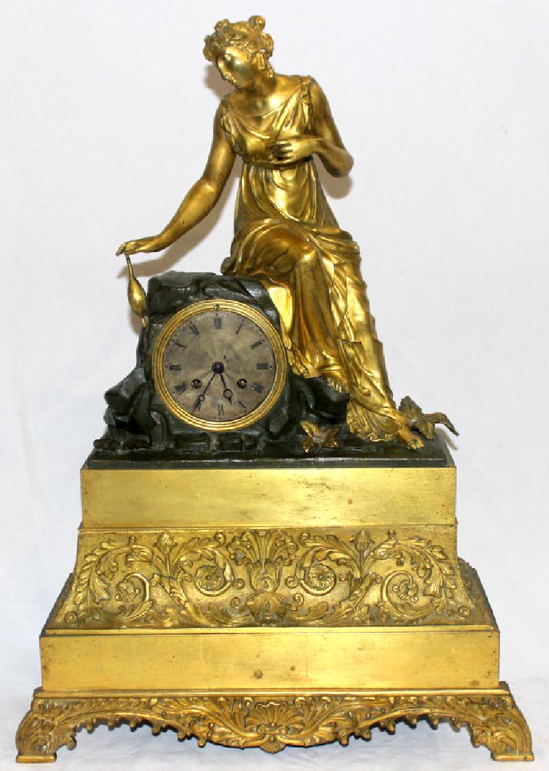 Antique French Dore Bronze Mantle Clock (1 of 5)