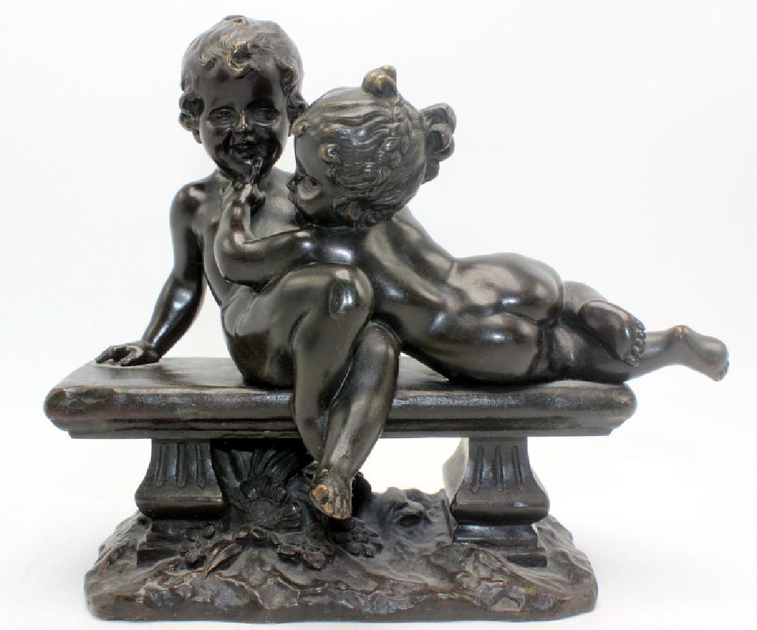 Antique French Bronze Two Figural Group (1 of 2)