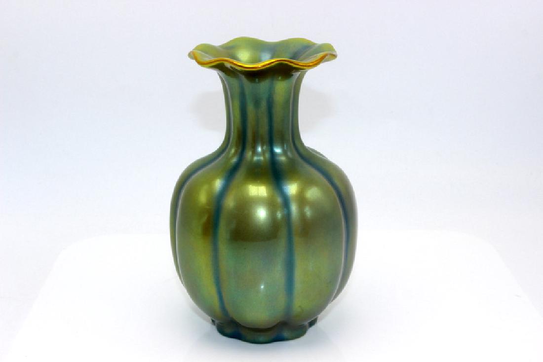 Zsolnay Eosin Green Gold Vase (1 of 1)