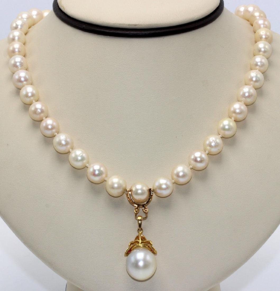 14Kt YG, Diamond, Ruby & Pearl Necklace (1 of 1)