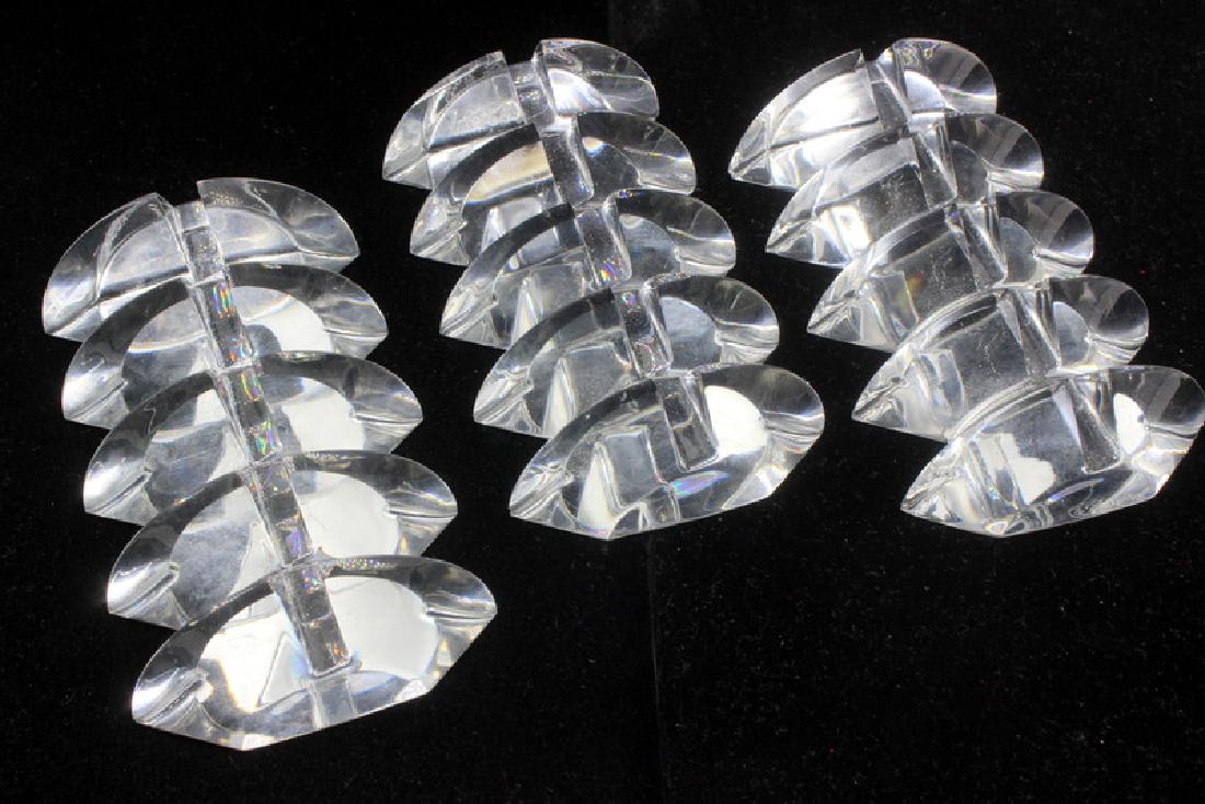 Baccarat (3) Crystal Picture Holders: Baccarat (3) Crystal Picture Holders. 5.25" long. One has chip.