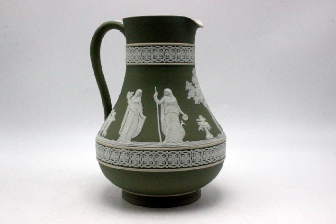 Green Wedgewood Jasperware Etched Pitcher (1 of 2)