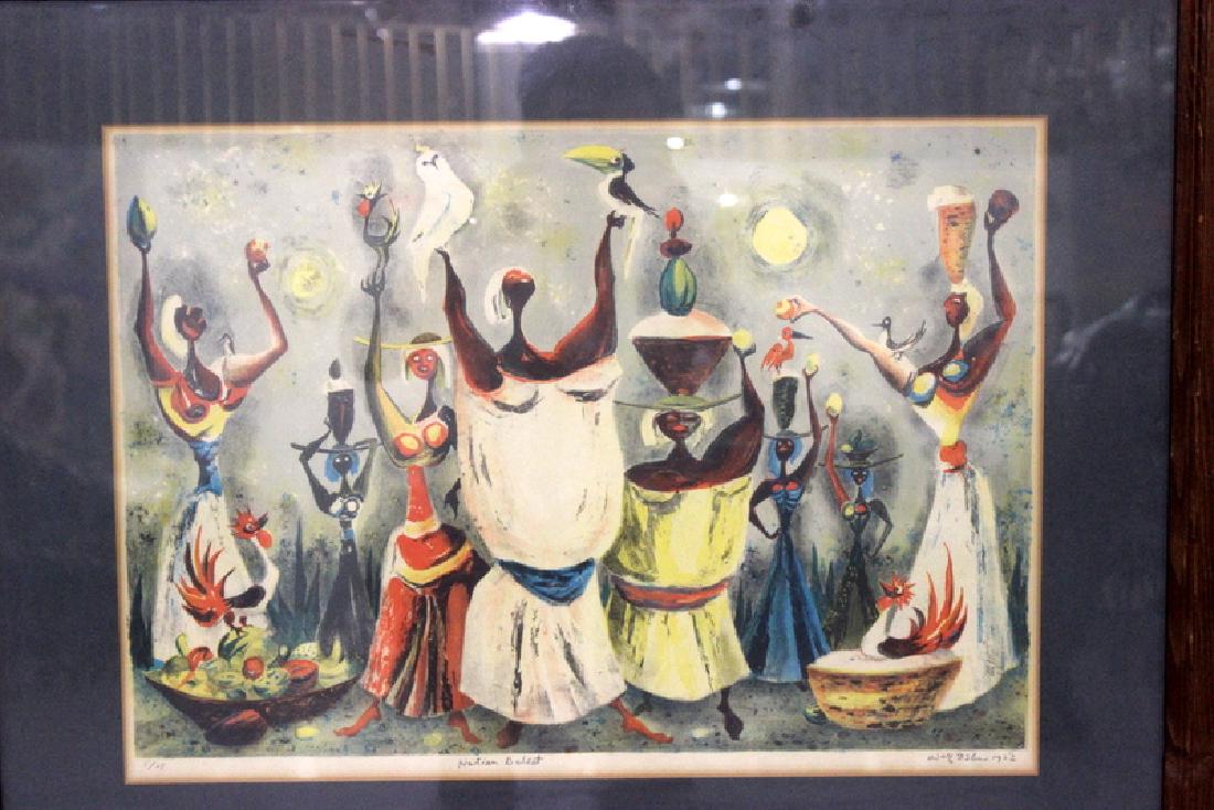 Adolf Dehn (American 1895-1968) "Haitian Ballet" Print. (1 of 2)
