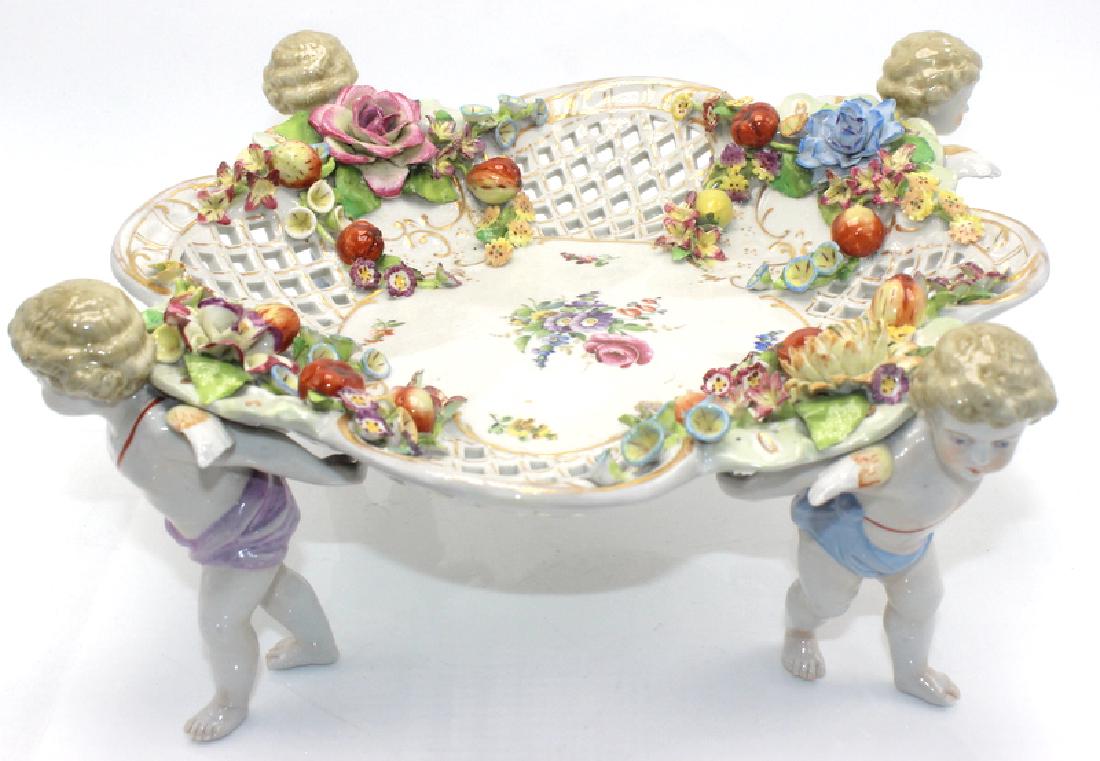 Antique German Porcelain Cupid Hand Painted Centerpiece (1 of 1)