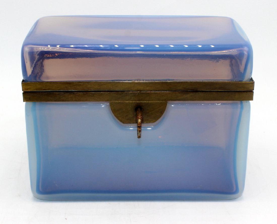 Antique Opaline Colored Glass Bronze Mounted Covered (1 of 2)