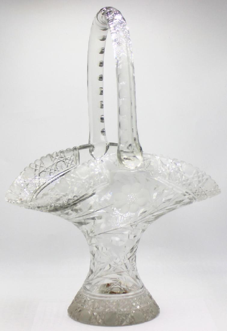 Antique American Hand Cut Crystal Brides Basket (1 of 1)