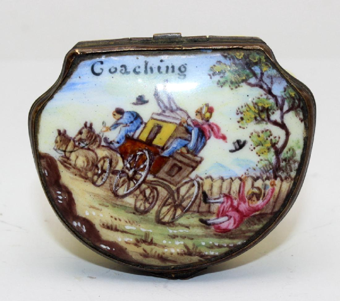 Antique French Enamel Pill Box (1 of 3)