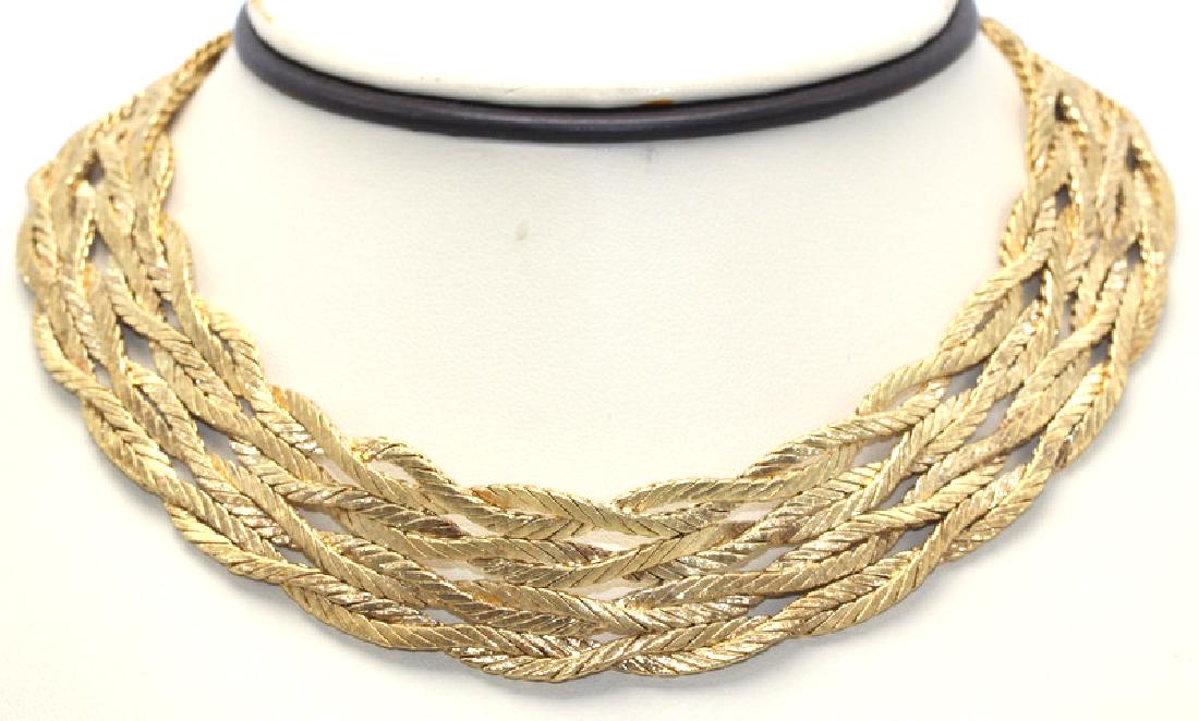 Mario Buccellati Yellow Gold Necklace: Mario Buccellati Yellow Gold Necklace; 18k yellow gold; 94.3dwt; 16"; hearing bone link design