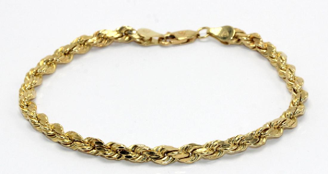 14Kt YG Rope Chain Bracelet (1 of 1)