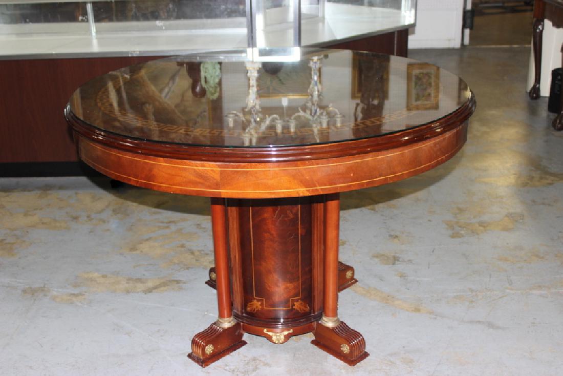 Versace Style Round Dining Table: Versace Style Round Pedestal Dining Table. 32" high, 46" diameter.