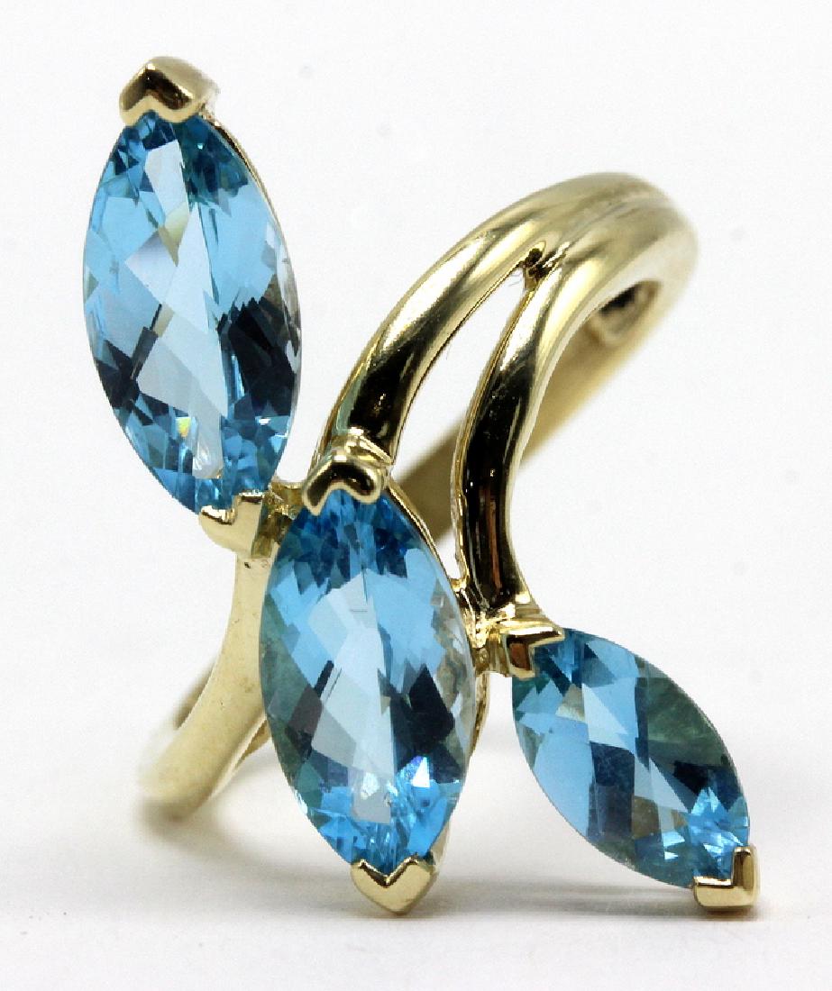 Yellow Gold & Blue Topaz Ring (1 of 1)