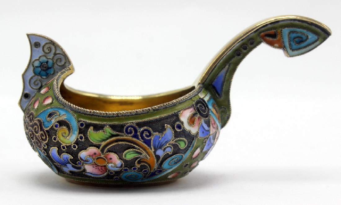 Antique Russian Kokoshnik Sterling, Champleve Enameld (1 of 1)