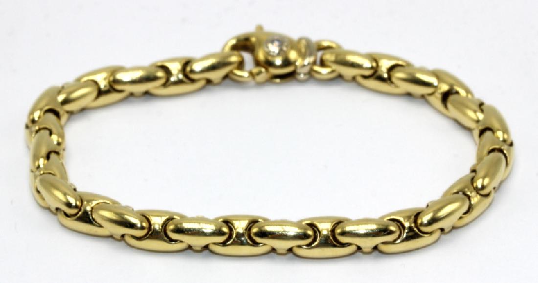 Chimento 18Kt YG & 0.02ct. Diamond Bracelet: Chimento 18Kt YG & 0.02ct. Diamond Bracelet. 12.3 dwt. 7.75" long.