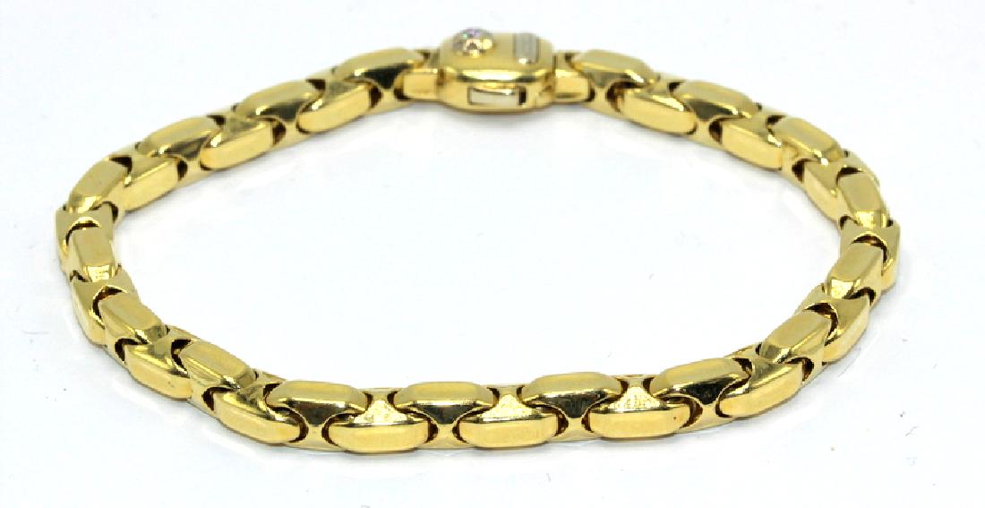 Chimento 18Kt YG & 0.02ct. Diamond Bracelet: Chimento 18Kt YG & 0.02ct. Diamond Bracelet. 12.3 dwt. 7.75" long.