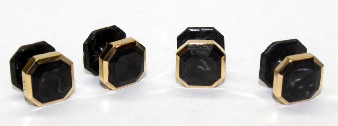 David Yurman Forged Carbon Stud Set in 18Kt YG (1 of 2)