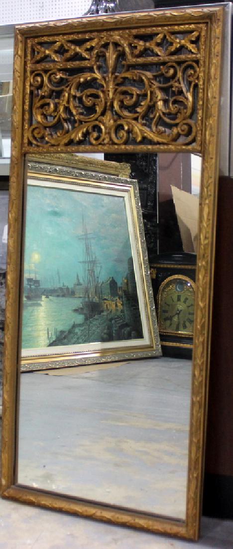 Hand Carved Wood Frame Mirror (1 of 2)