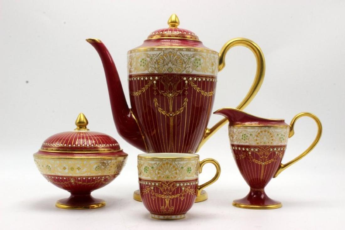 11 pc. Royal Worchester Hand Painted Porcelain Tea Set (1 of 4)