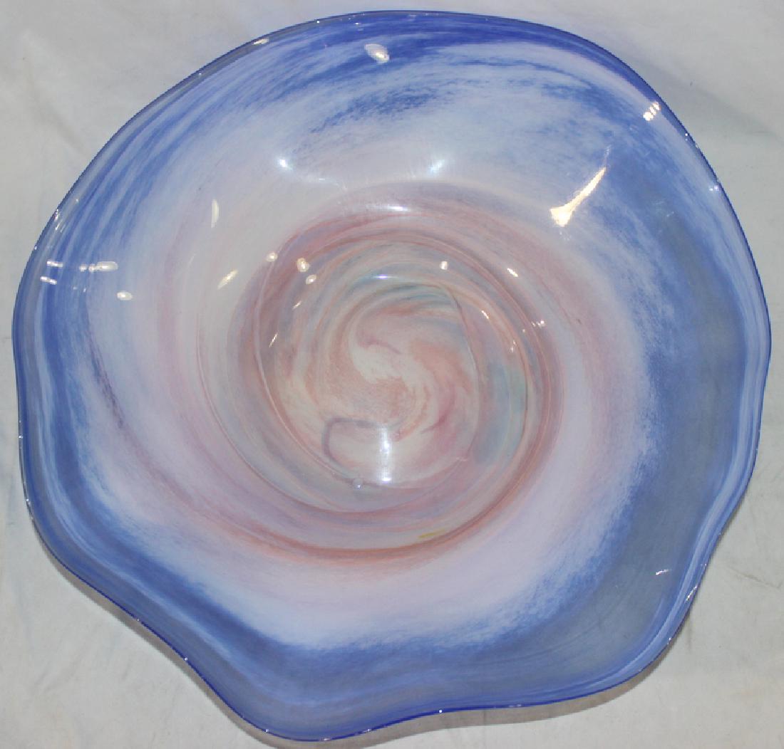 Art Deco Large Hand-Blown Glass Centerpiece Bowl (1 of 1)