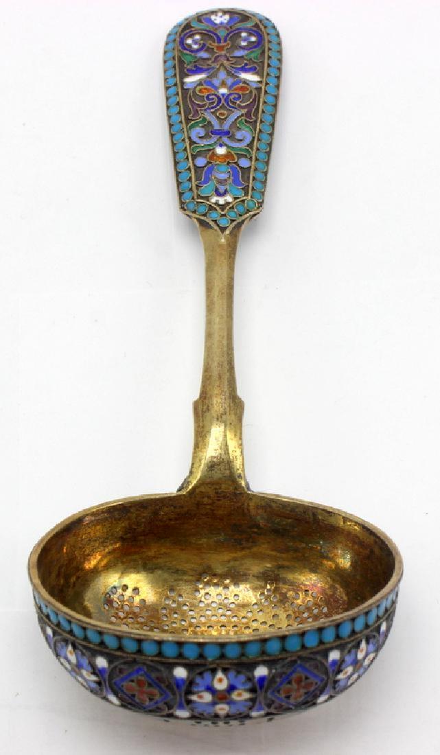 Antique Russian Kokoshnik Sterling, Champleve Enamel (1 of 1)