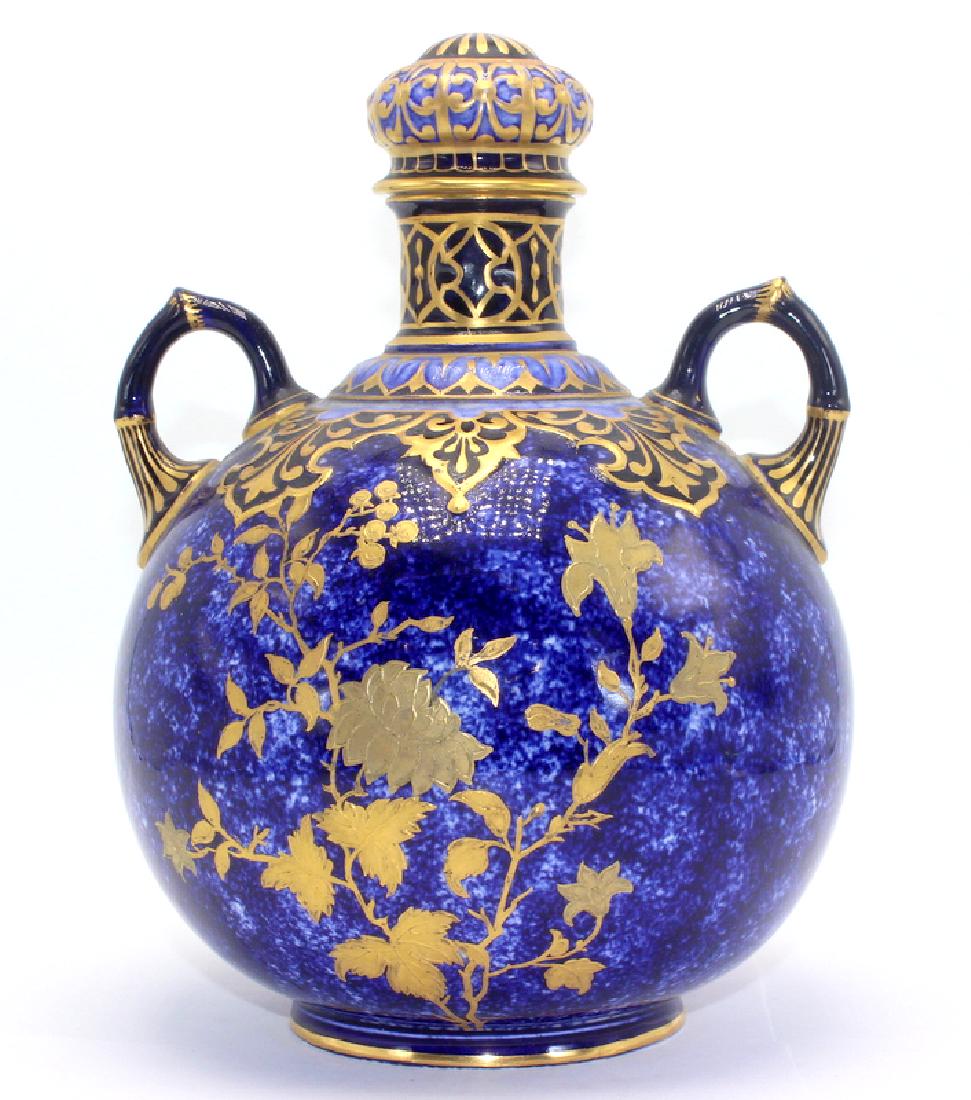 Antique Royal Crown Derby Cobalt Vase (1 of 1)