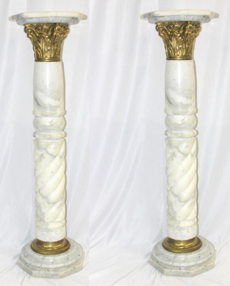 Bronze & Marble Pedestals with Scalloped Edge (1 of 1)