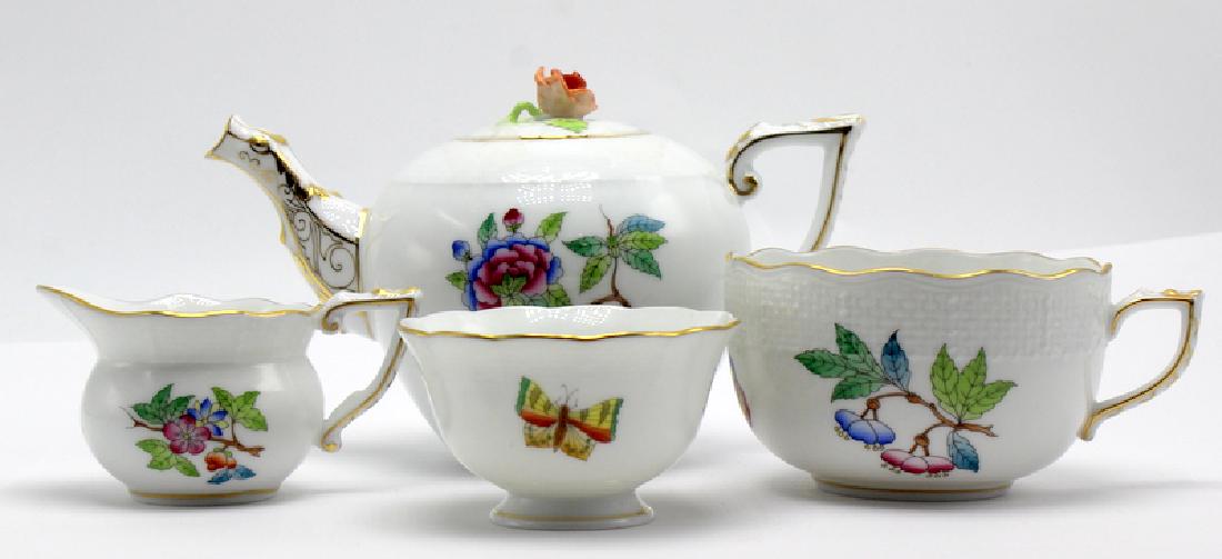 Herend Queen Victoria Teapot, Creamer, Sugar Bowl, (1 of 3)