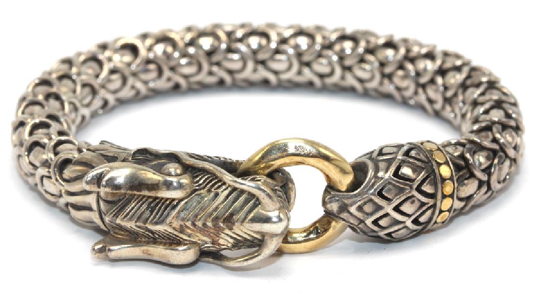 John Hardy Naga Design Sterling & Gold Accented: John Hardy Naga Design Sterling & Gold Accented Bracelet.