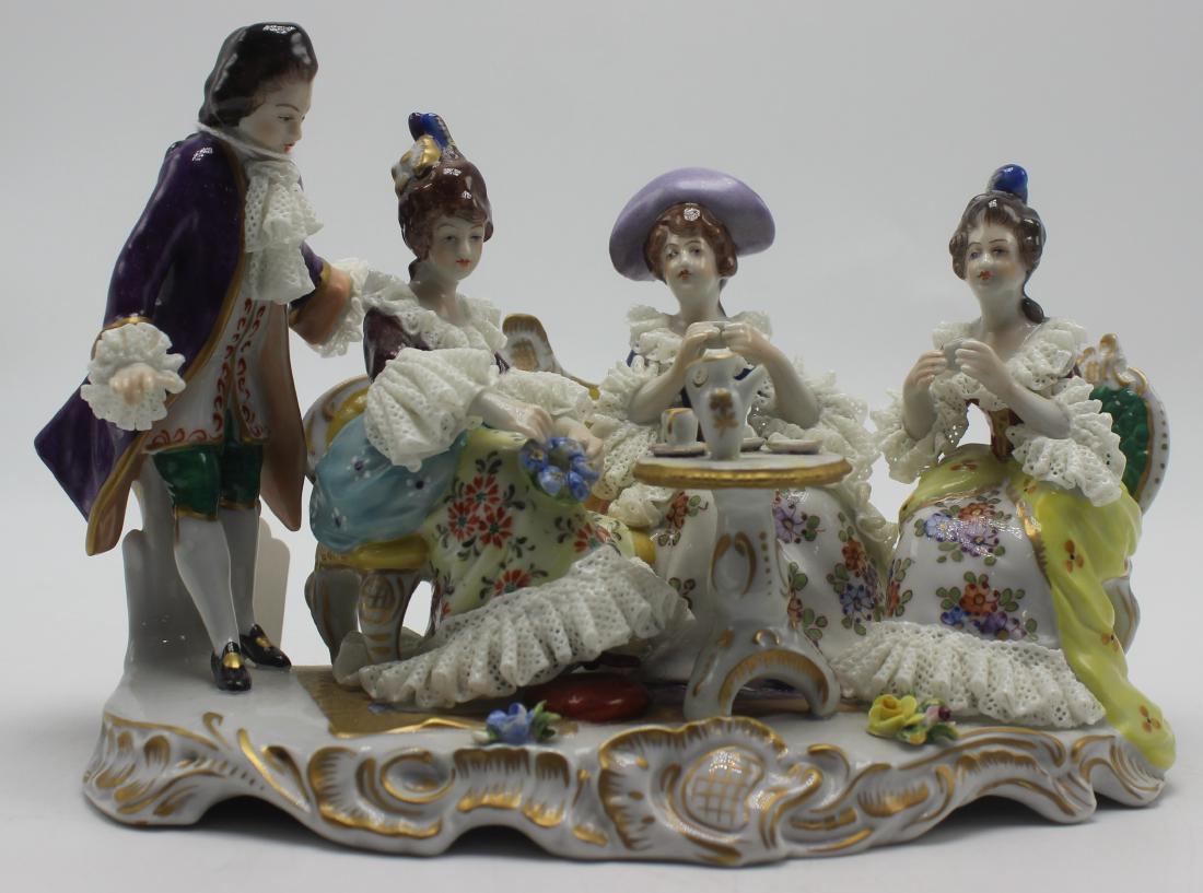 Antique dresden porcelain figural group (1 of 1)