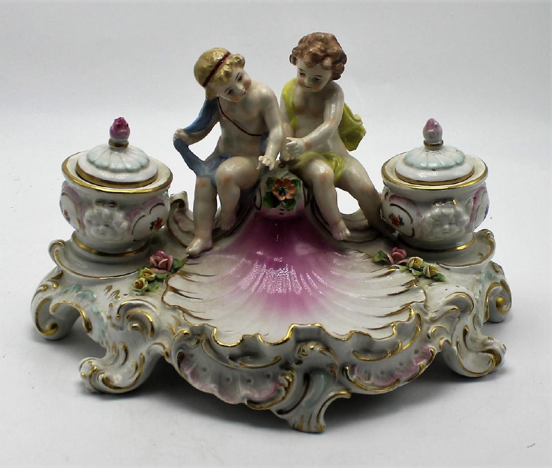 Sitzendorf germany porcelain inkwell (1 of 4)