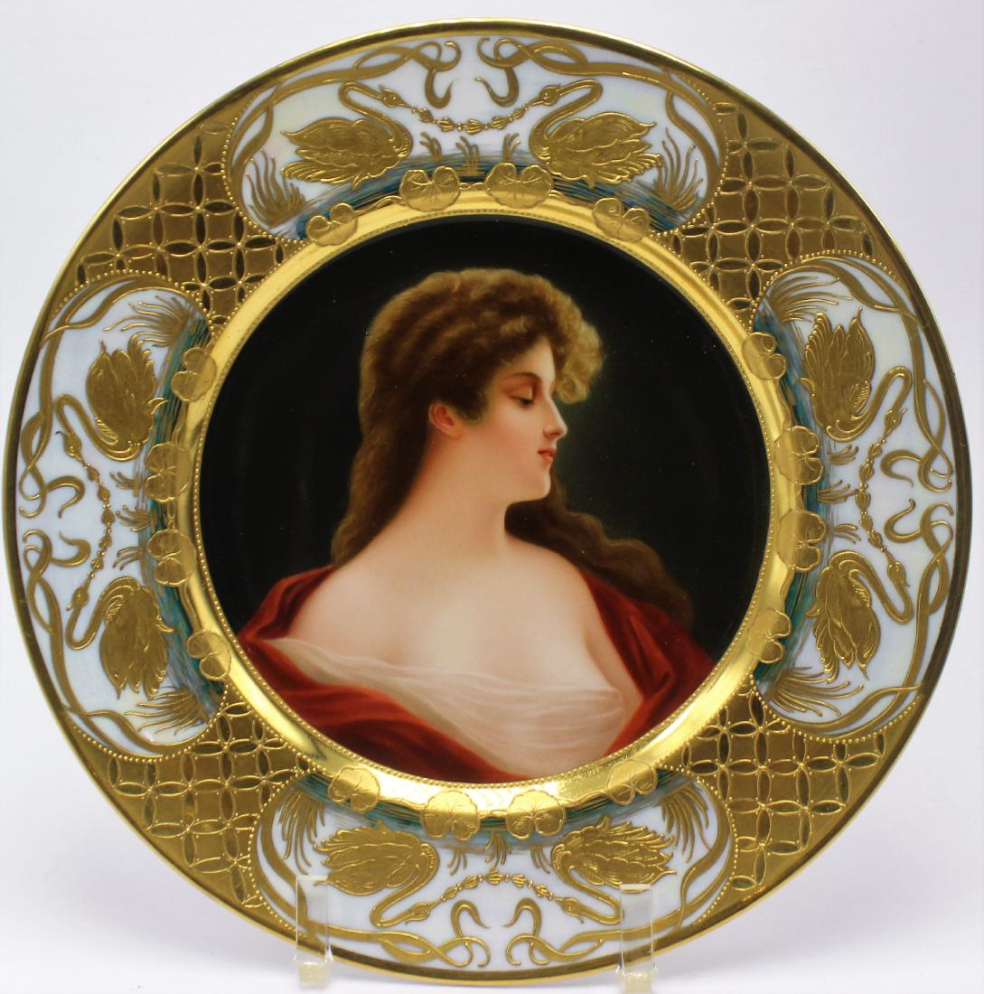 Antique "Royal Vieanna": Antique "Royal Vieanna" Porcelain Plate Sign Wagner. 9 5/8" Diameter