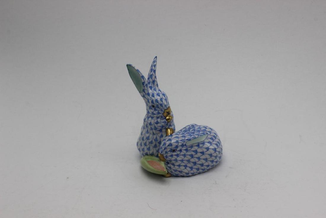 Herend Porcelain Rabbits Figure (1 of 1)