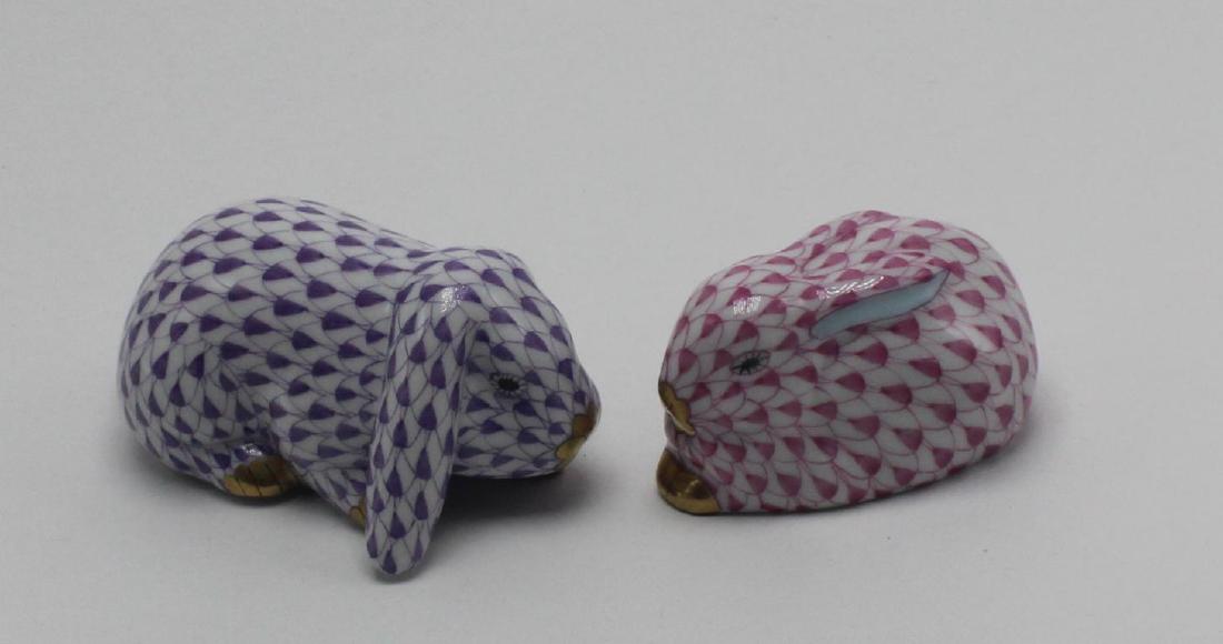 Herend Porcelain Rabbits Figure (1 of 1)