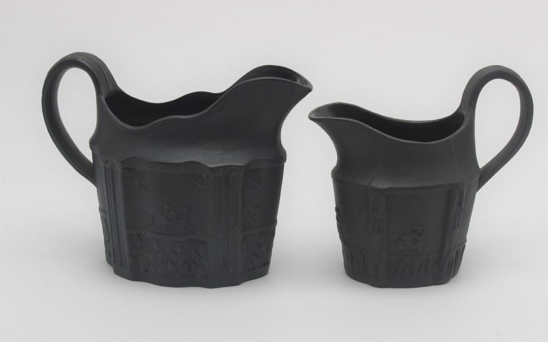 2 pc Wedgewood Black Basalt Creamers (1 of 1)