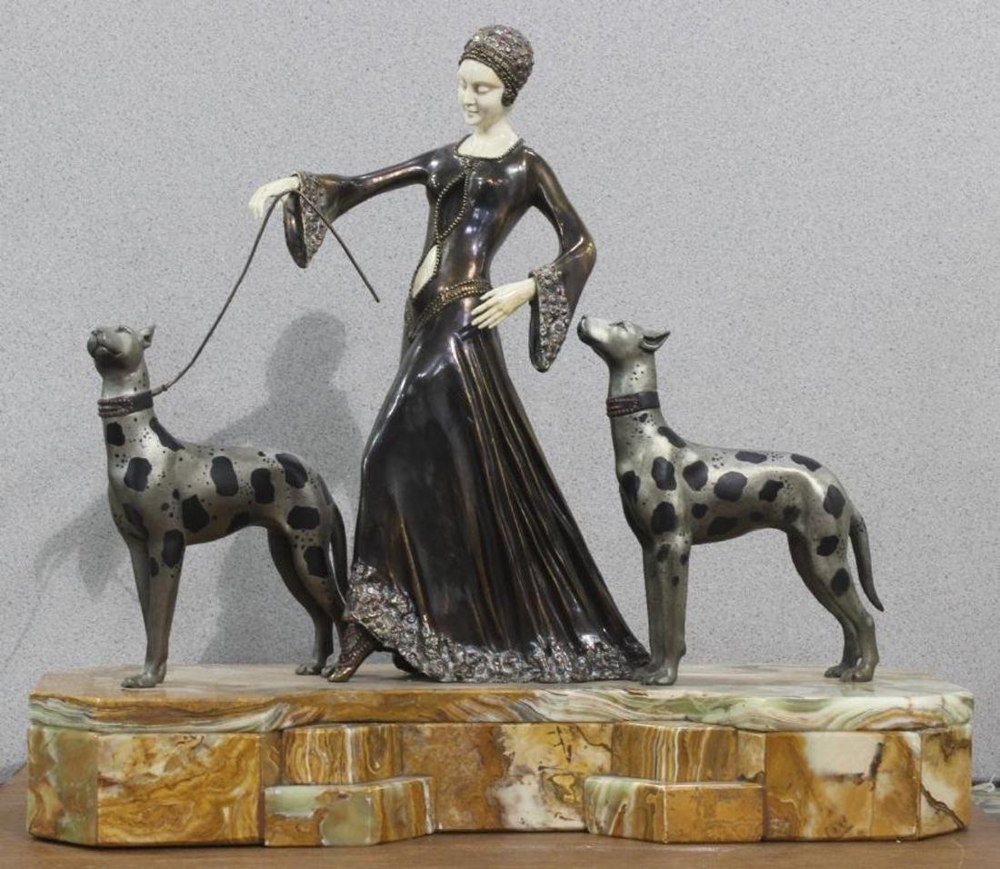 Art Deco Bronze 3 Figure inset group (1 of 1)