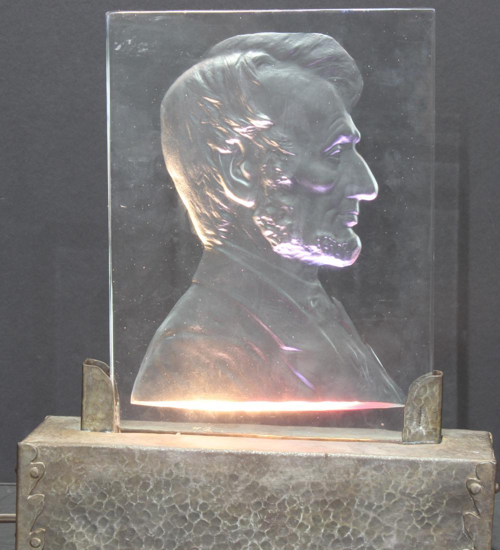 Abraham Lincoln Glass Plaque Steuben (1 of 3)