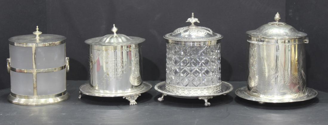 4 Piece  Antique English Silver Plate  Cut Crystal (1 of 1)