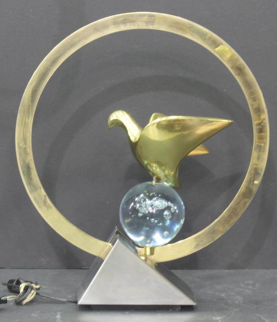 Midcentury Crystal Lighted Lamp (1 of 2)