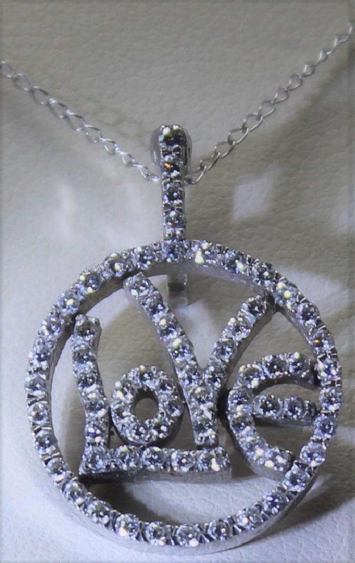 Contemporary White Gold and Diamond  Love Necklace (1 of 1)