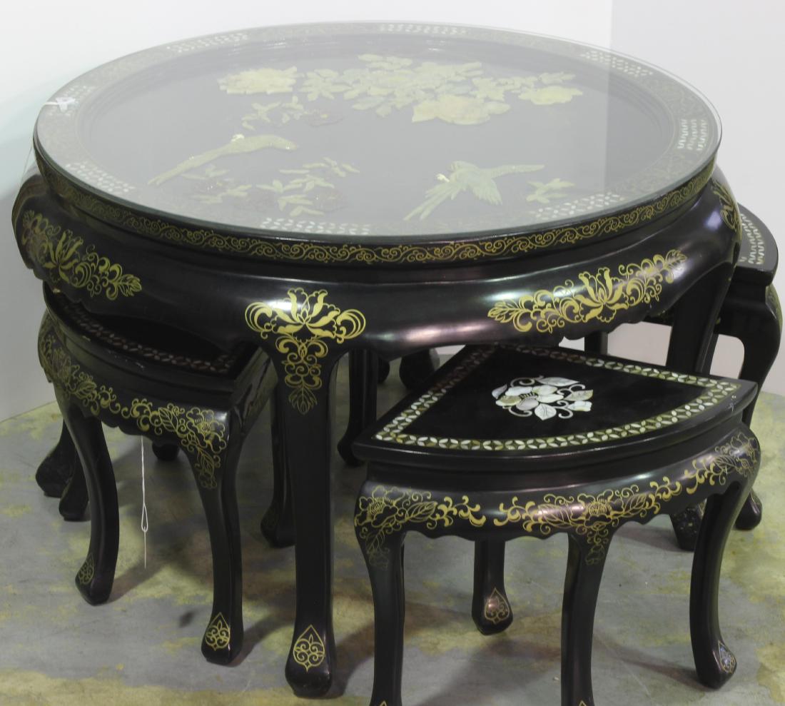 Mother of Pearl Chinese Republic  5 piece Lacquered (1 of 6)