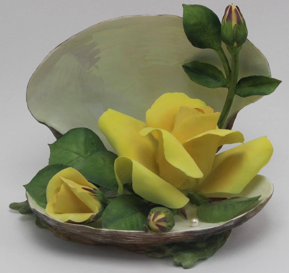 Boehm Porcelain Yellow Rose in Oyster Shell (1 of 3)